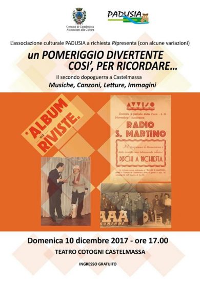 Padusua Una serata divertente così, per ricordare