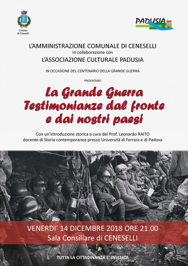 La Grande Guerra Testimonianze dal fronte e dai nostri paesi