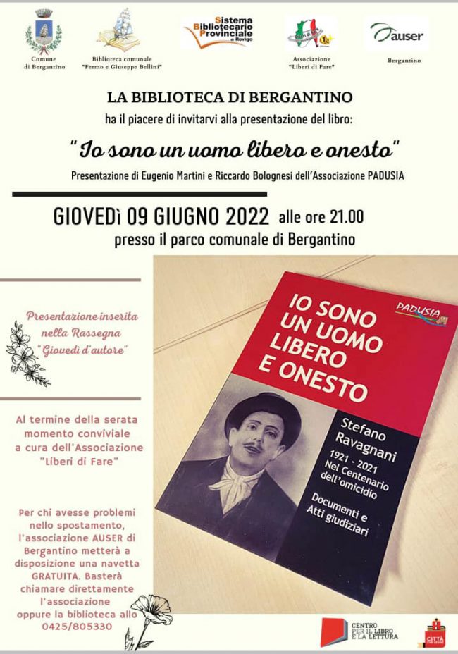 Il sesto Quaderno di Padusia presentato in biblioteca a BERGANTINO il 9 giugno 2022 Il sesto Quaderno di Padusia presentato in biblioteca a BERGANTINO il 9 giugno 2022